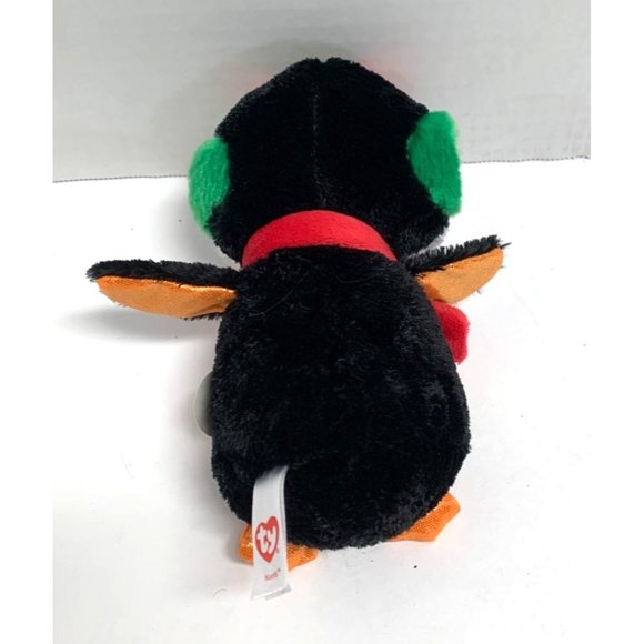 New Ty Beanie Boss North Penguin Plush Stuffed Animal Toy 6 in Tall Red Scarf Gr - Picture 3 of 4